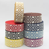 5 meters of Ethnic Strap with geometric patterns, 40mm #RUB3561 - ACCESSOIRES LEDUC BV